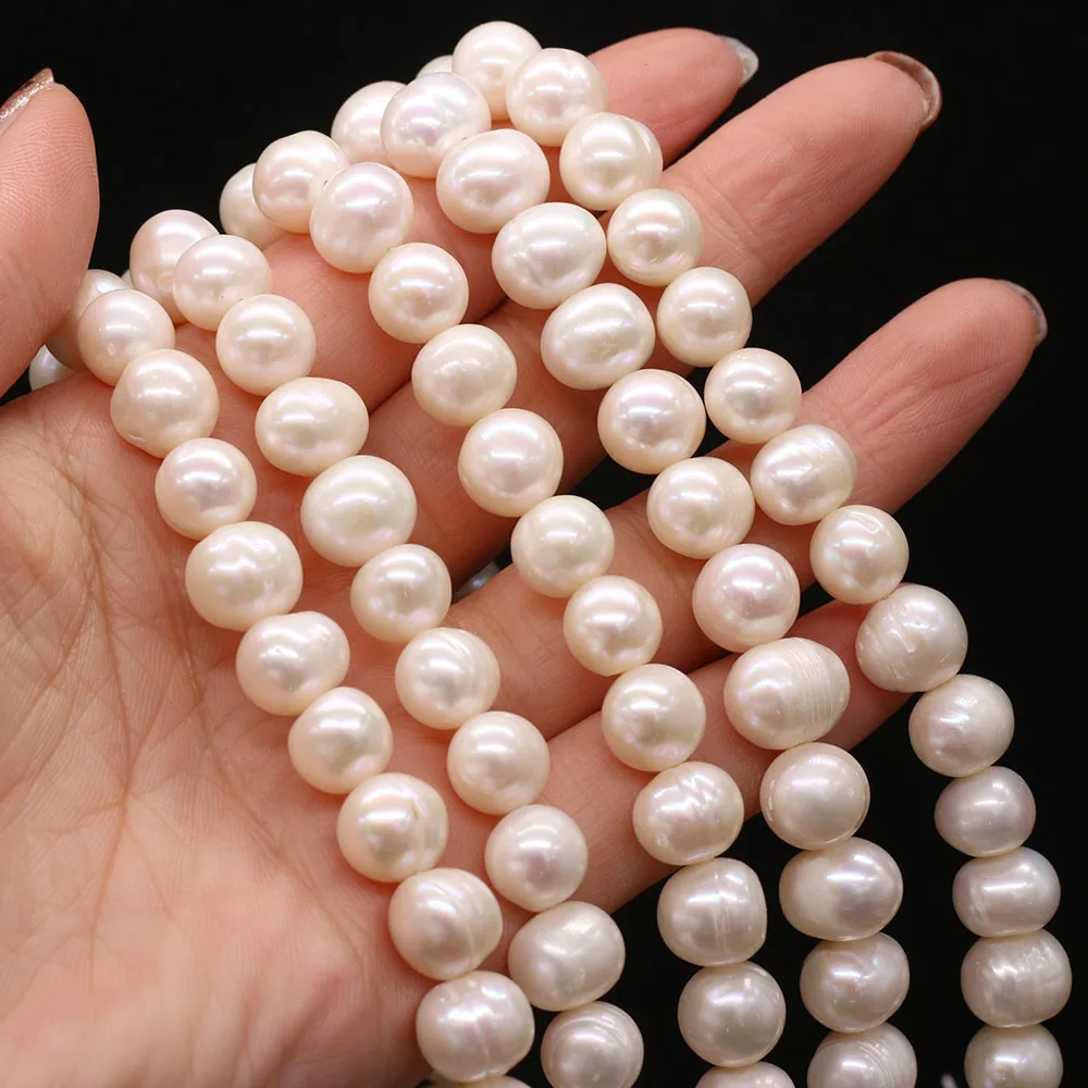 10-11mm Natural Freshwater Pearl Beads Round Shape White Loose Spacer Pearl Beads For Jewelry Making DIY Necklace Accessory