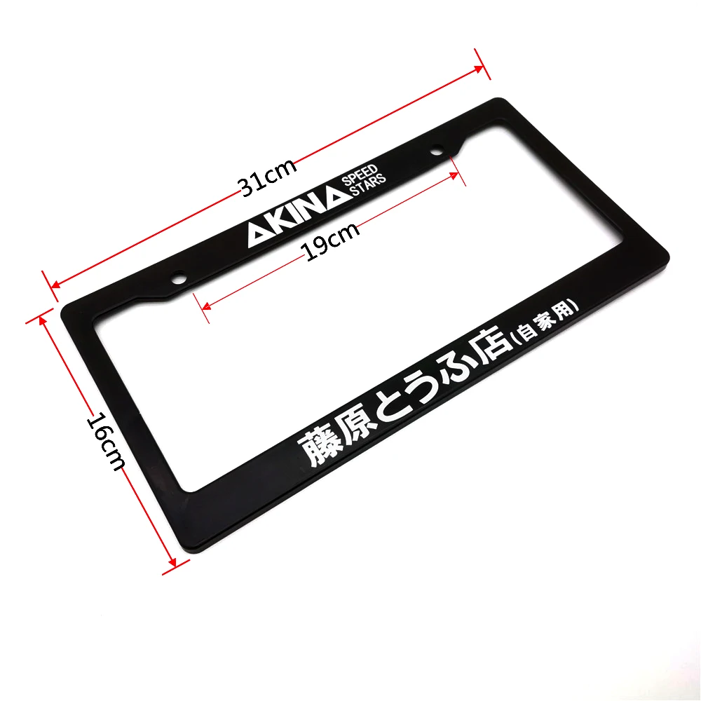 1 Pair(2pcs) JDM Racing Style USA Standard ABS Car License Plate Frame For Tofu Akina Fake Taxi Spoon Hokkaido Decoration Auto