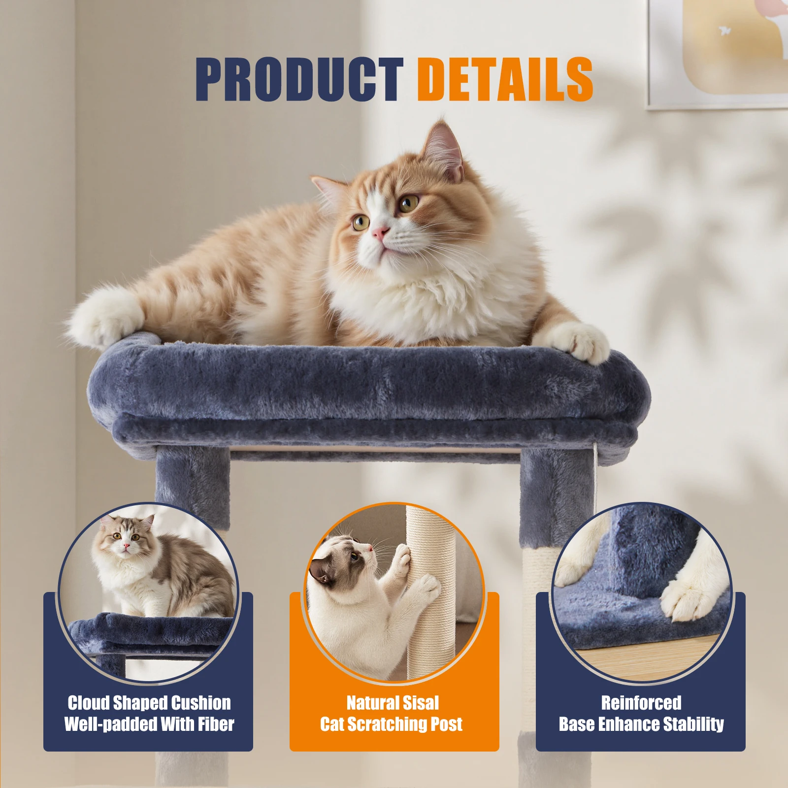 Árbol para Gatos JHK de 63 Pul - Cat Scratching Post Sisal Tree Tower reseña y precio