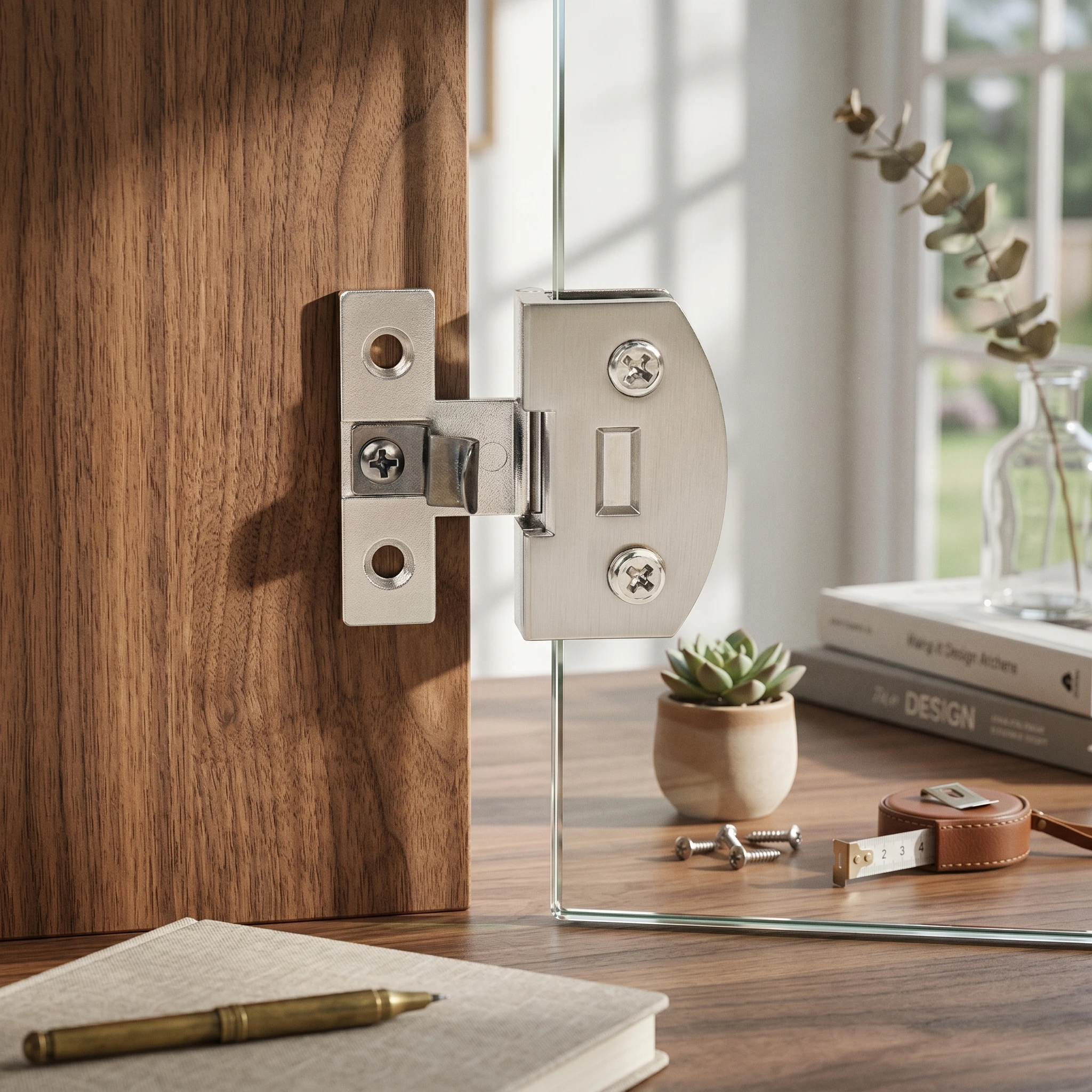 

Glass Cabinet Door Clamp Hinge Scratch-Resistant Hardware