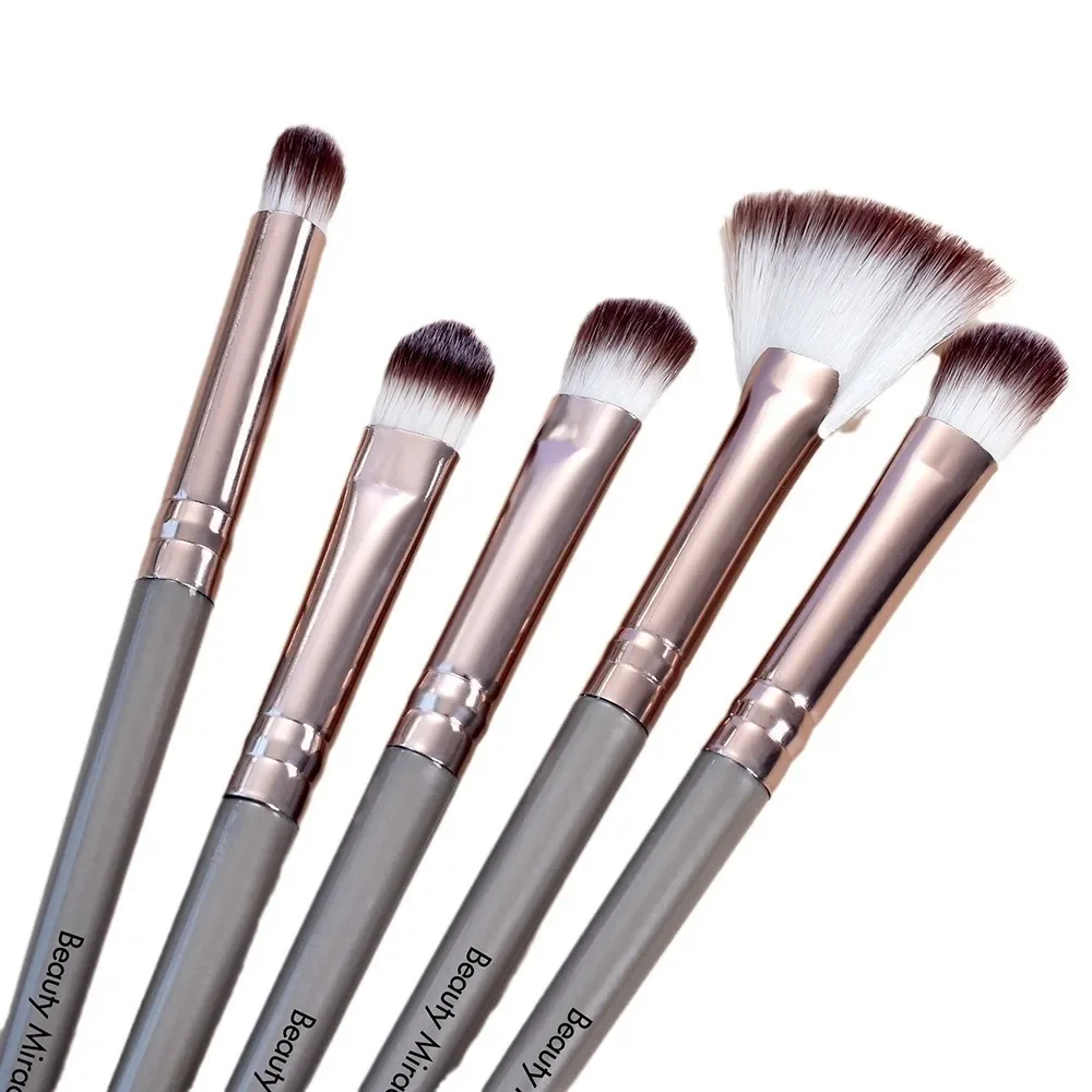 Conjunto de pincéis de maquiagem profissional, 5 peças, base, corretivos, sombras, pó, blush, mistura, ferramentas de beleza com bolsa