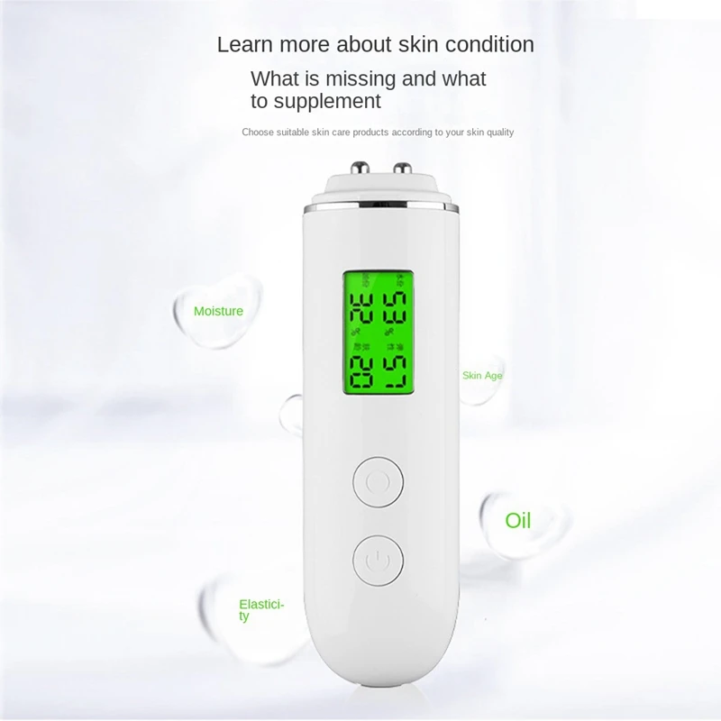 1 PCS LCD Digital Water Oil Moisture Tester Fluorescent Agent Skin Analyzer Detector Face Care Tool Portable