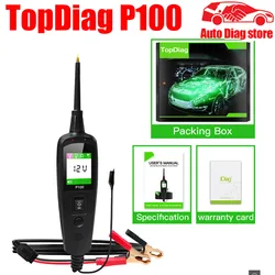 Topdiag-probador de circuito automotriz P100, Kit de sonda de potencia, prueba de batería de voltaje del sistema eléctrico, AC DC 12V 24V, herramienta de diagnóstico de coche