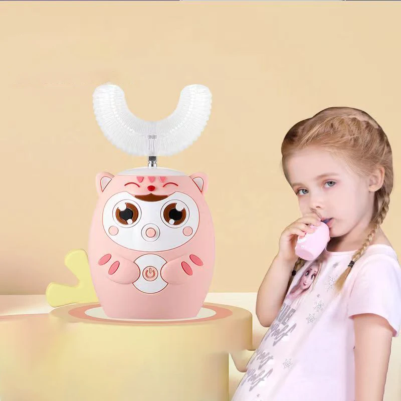 360Degrees U-shaped Sonic Electric Toothbrush Rechargeable for Adults Child Teeth Whitening Silicone Brush Head Smart Timer IPX7