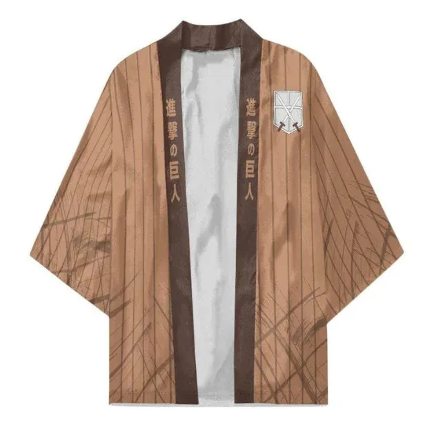 الرجال النساء الأطفال أنيمي طباعة تصميم كيمونو مريحة الرجعية فضفاضة الأعلى