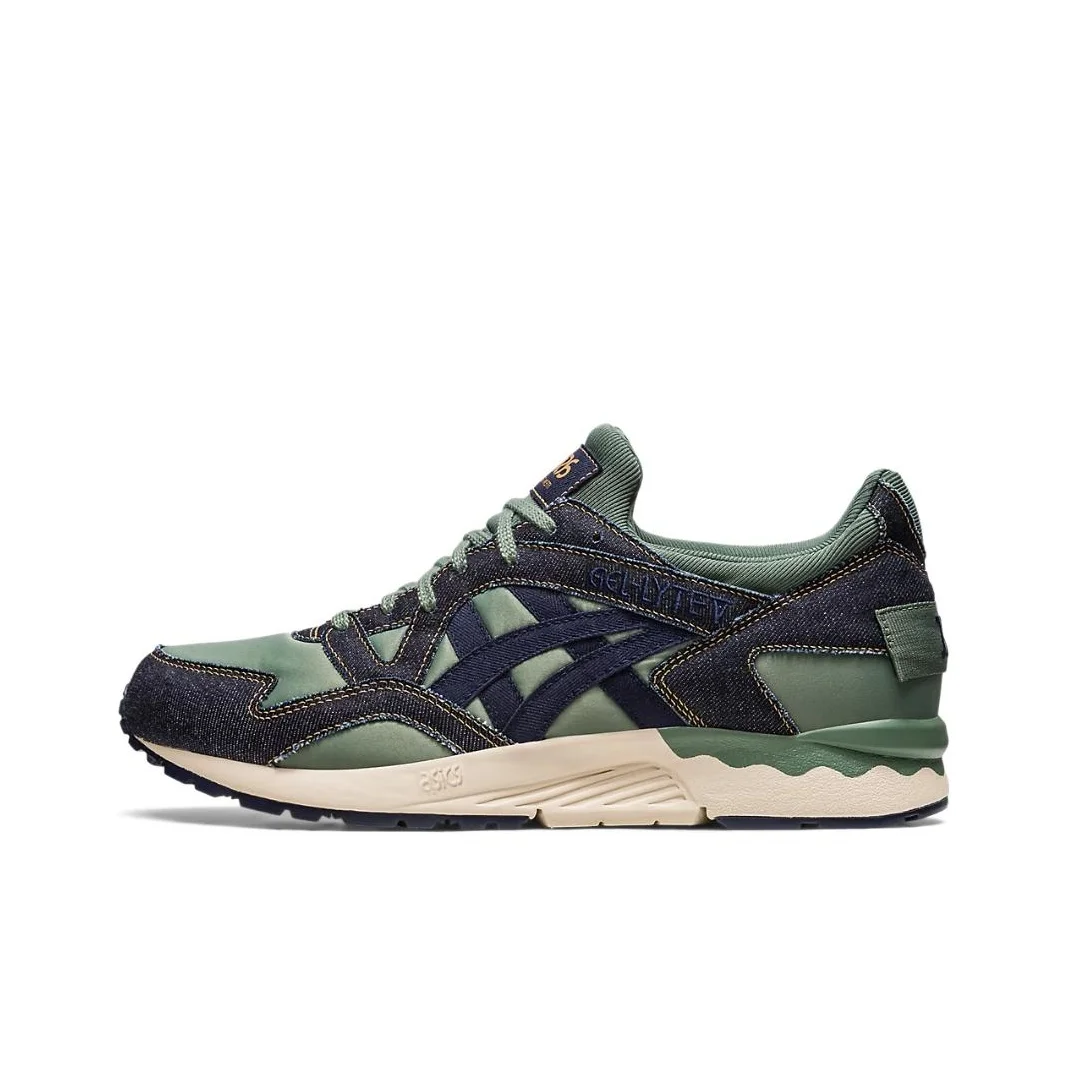 ASICS Gel Lyte 5 Textile, Synthetic Leather Cushioning, Wear Resistant Low top Running Shoes Men's Green Black 1201A823-400