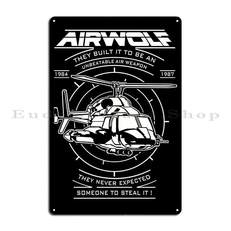 Airwolf Metal Plaque Poster Club Pub Kitchen Printing Cinema Tin Sign Poster