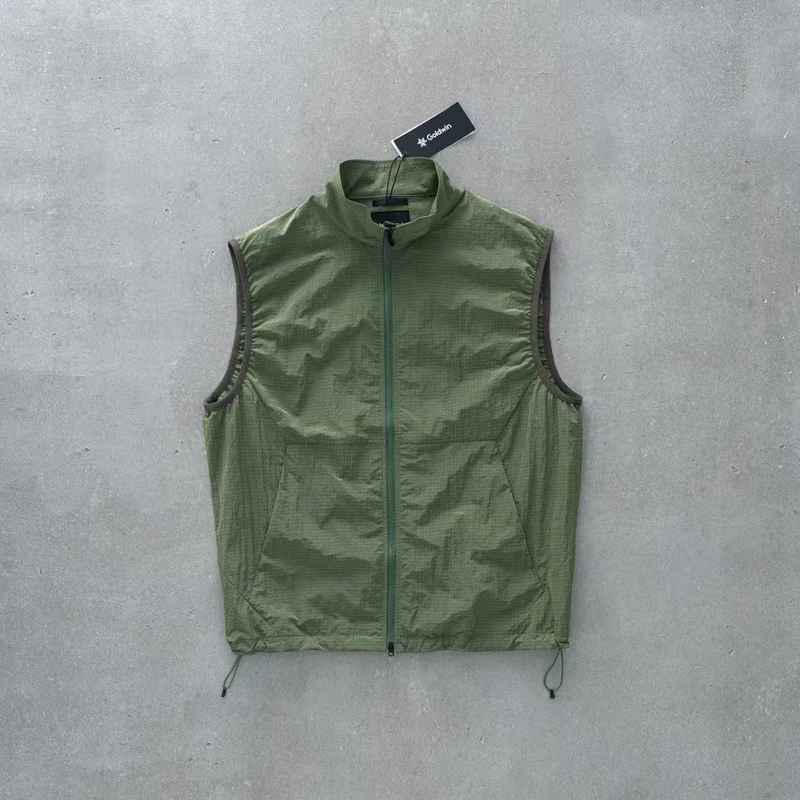 

Sleeveless Goldwin Zipper Vest Jakcet Japan Men Women Outside Function Loose Mesh Breathe Quick Dry Waterproof Tanks Tops Jacket