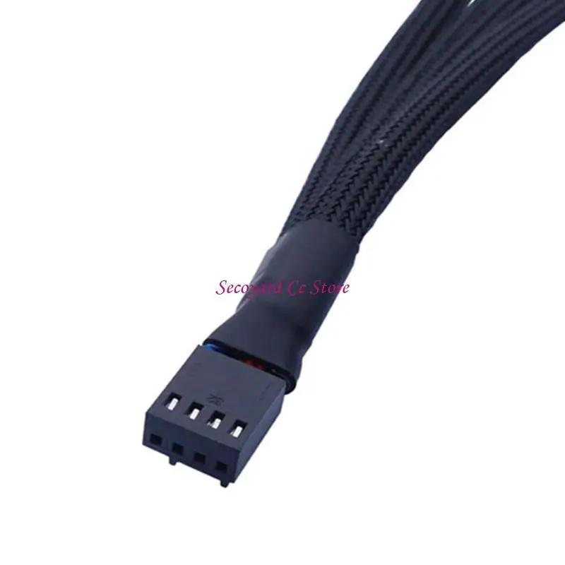 N3UC 1 to 4 Way Mainboard Fan Cable 4PIN PWM Line Computer PC Fan Power Splitter