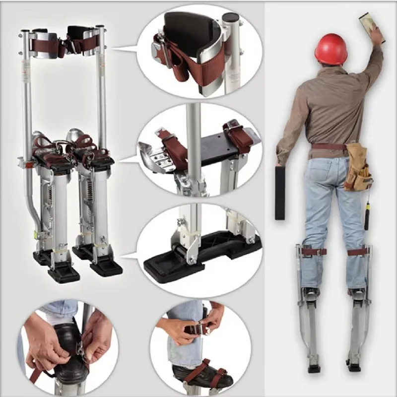 

New "24-40" Adjustable Professional Aluminum Plastering Stilt Ladder Drywall Plaste Stilts Stage Props Interior Decoration Stand