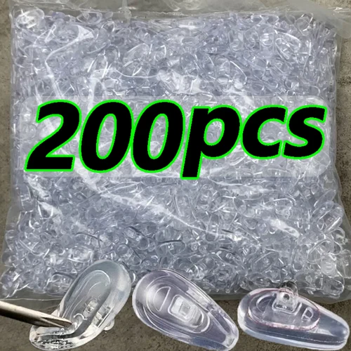 Imagen 1 del producto Almohadillas cómodas para la nariz para gafas, antideslizantes, transpirables, ovaladas, transparentes, anticaídas, de silicona, accesorio cómodo para gafas, 10/200 Uds.