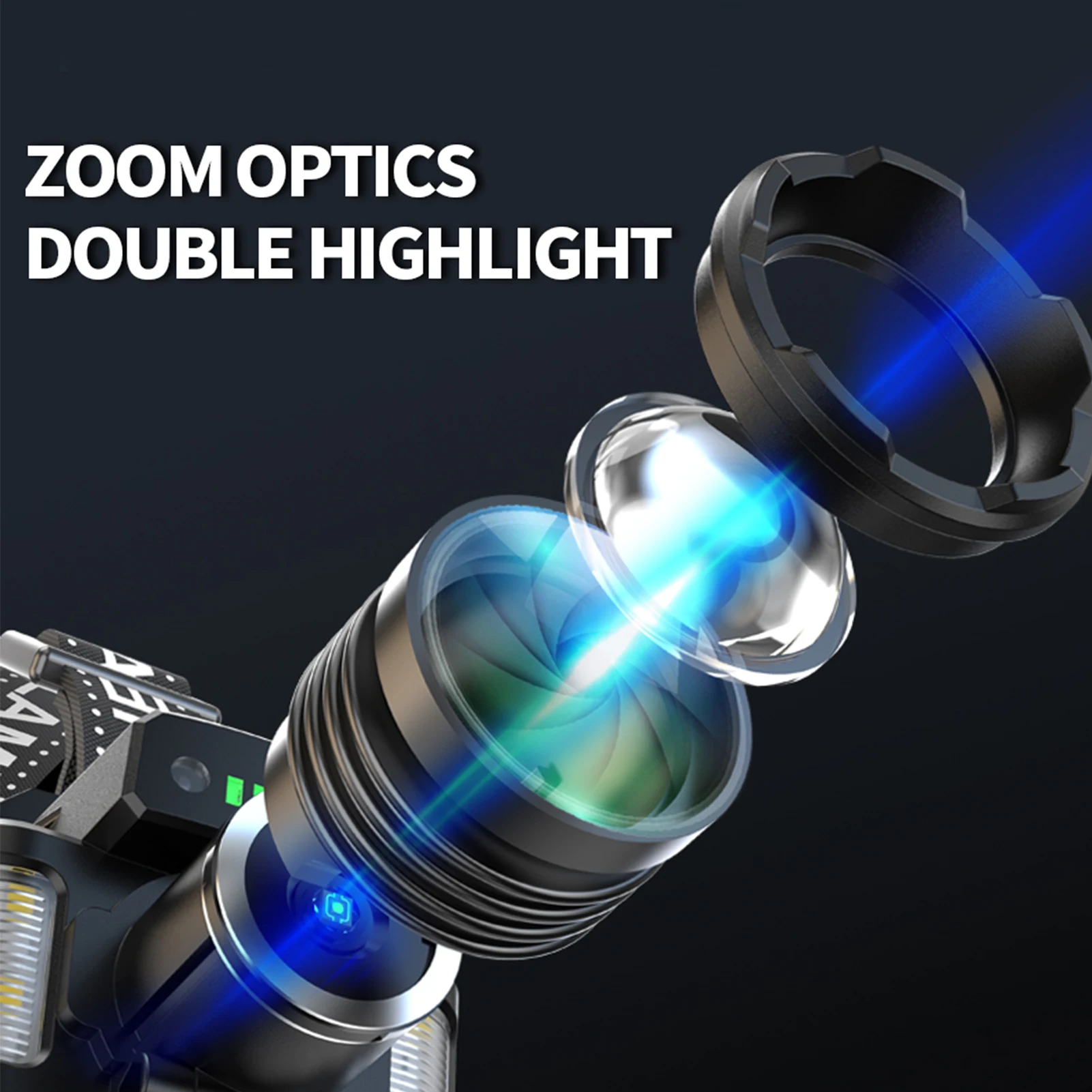 

Светодиодный налобный фонарь с датчиком движения, водонепроницаемая, перезаряжаемая через USB, масштабируемая налобная лампа, рабочий свет, фонарик для кемпинга