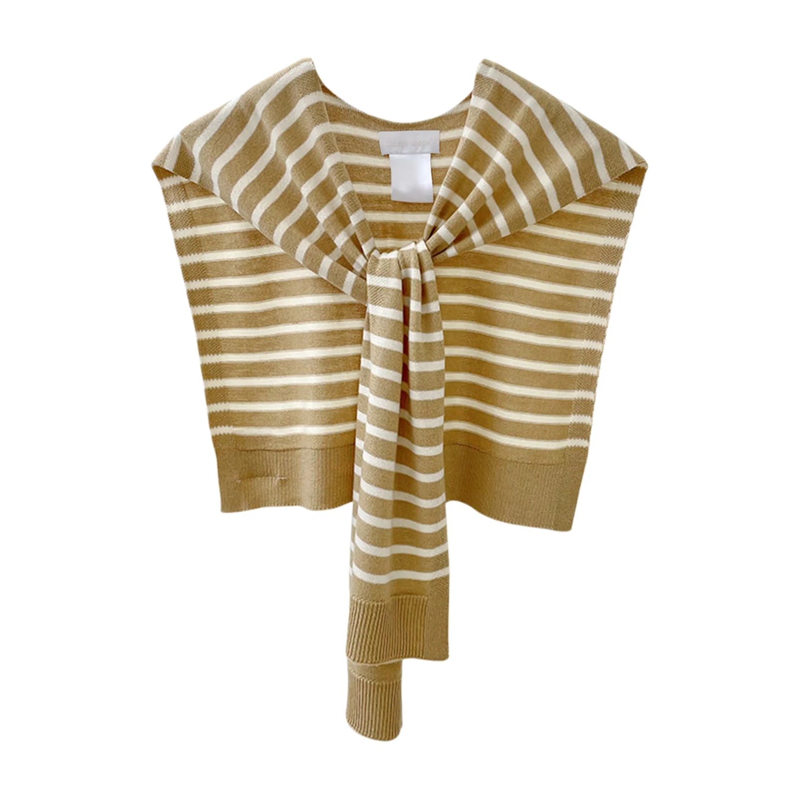 

Вязаная шаль в полоску из искусственной шерсти, модный дизайн с узлом, модный шикарный шарф, стильный декоративный универсальный женский верхний костюм