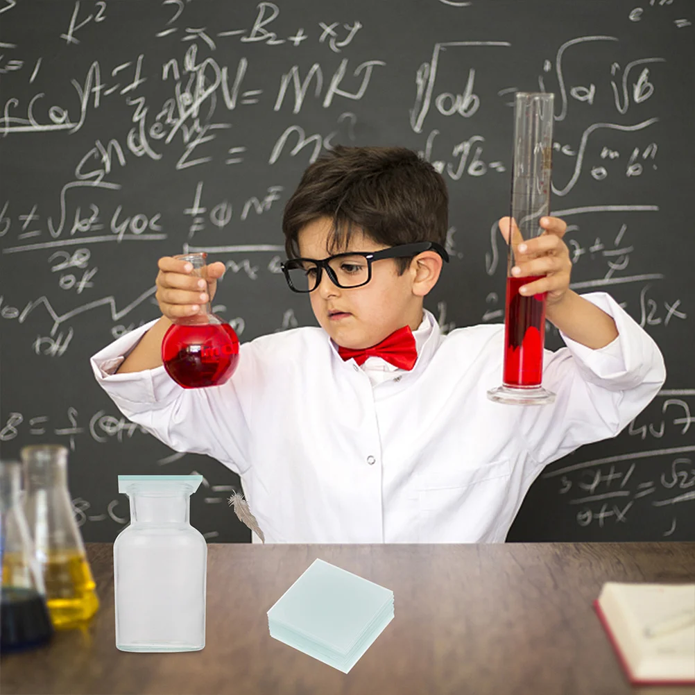 

12Pcs Gas Collecting Bottle Frosted Glass Sheets Durable Sealing Glass Sheets Heat Resistant for Scientific Experimental