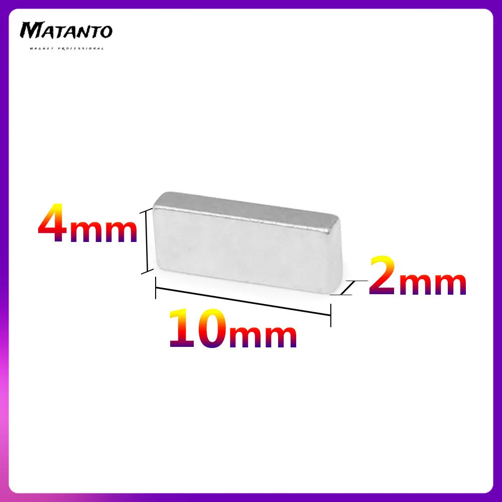 20/50/100/200/300/500PCS 10x4x2 Block Rare Earth Magnet Strong N35 Quadrate Magnets 10x4x2mm Permanent Neodymium Magnet 10*4*2