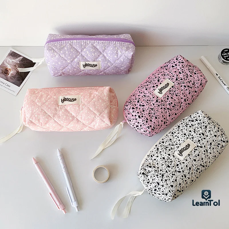 Ink-splashing Ribbon Pencil Case Makeup Bag Brush Data Cable Storage Bag Stationery Organizer Pen Bag