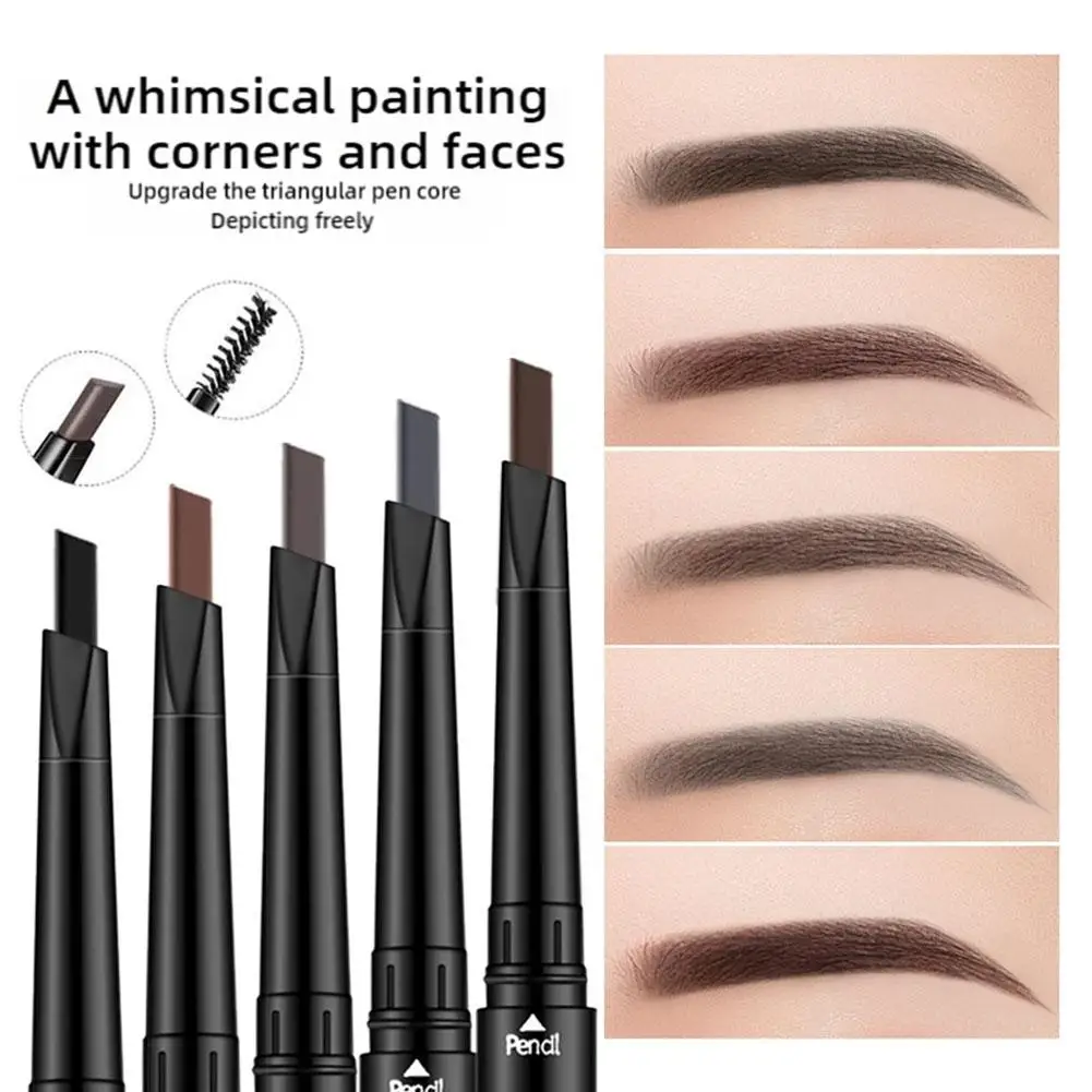 2 in 1 wenkbrauwpotlood professionele cosmetica make-up voor vrouwen 5 kleuren waterdichte wenkbrauw tattoo borstel langdurige wenkbrauw N8N5