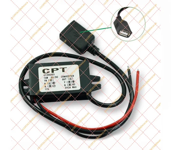 12V to 5V 3A USB Car Power Converter DC-DC Step-down Module Step-down Line Mobile Phone Charging