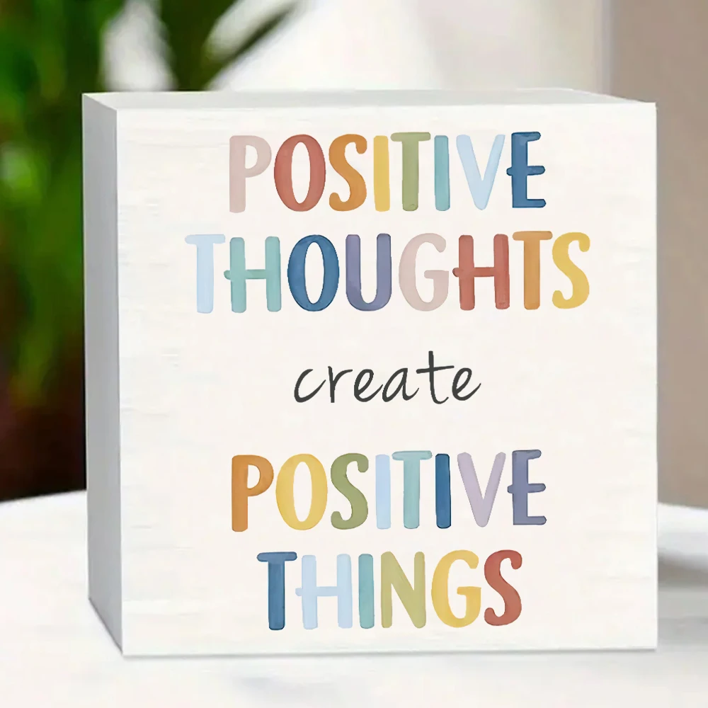1 Piece Growth Mindset & Calm Corner Classroom Wooden Decor - Mental Health & Daily Affirmation Tabletop Ornament, Relaxation
