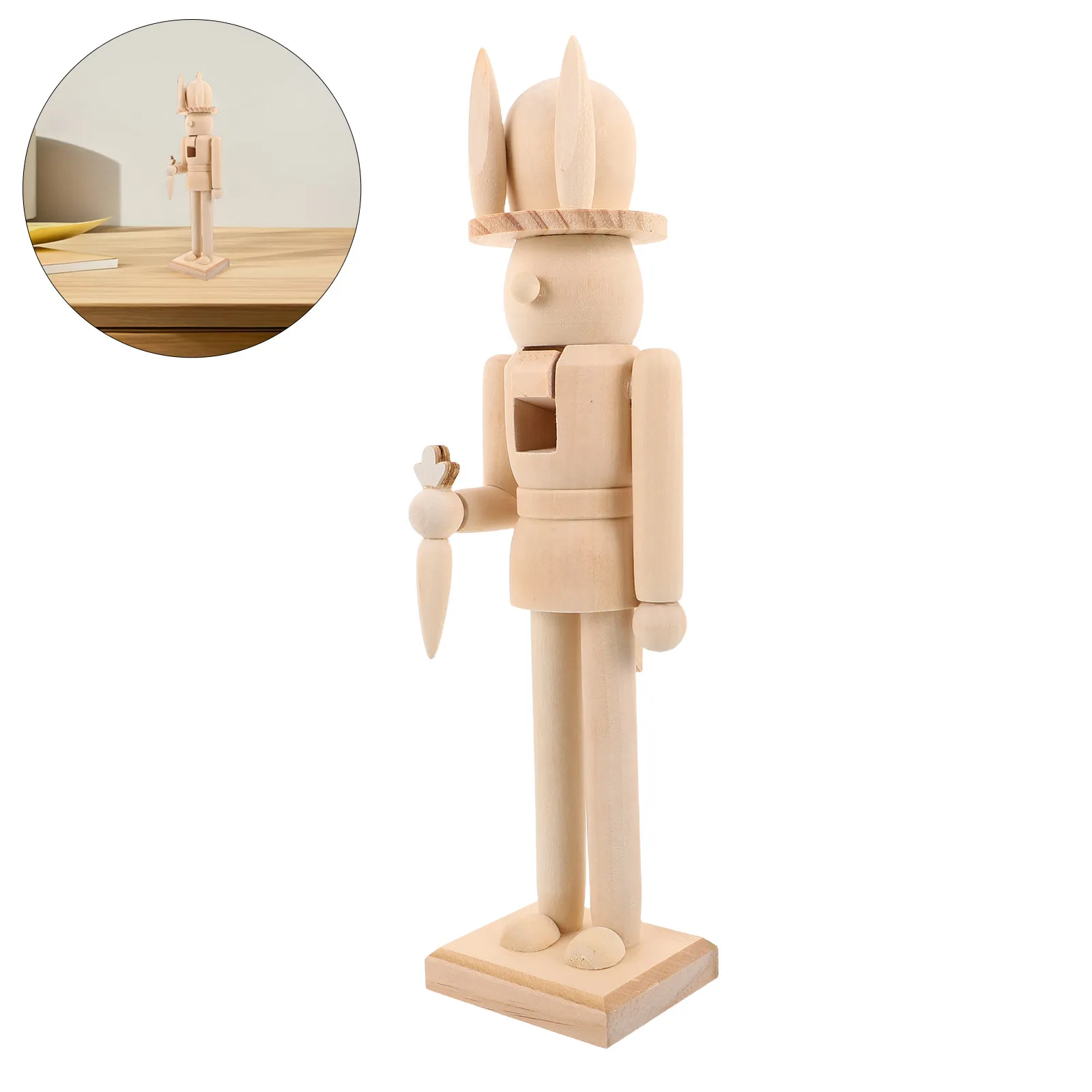 

Фигурка солдата-кролика из смолы, 20 см, милый мультяшный персонаж, украшение для стола, декор для дома и офиса, популярный подарок, уникальный предмет