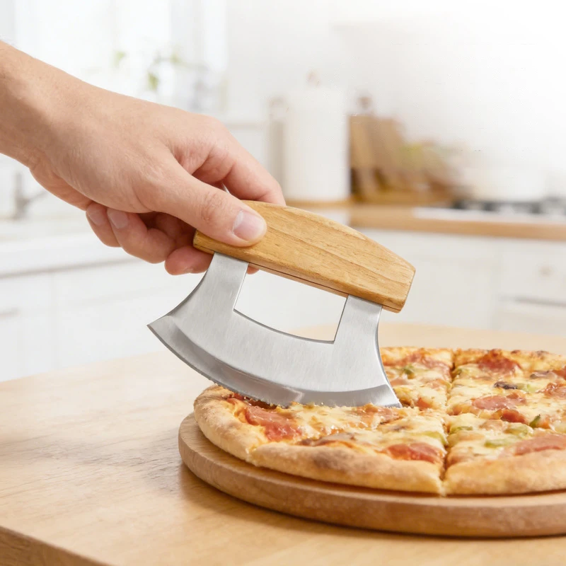 BOLTIFY 2026 New Stainless Steel Herb Cutter Pizza Cutter with Holder Pizza Cheese Cutter Slicer Kitchen Gadgets