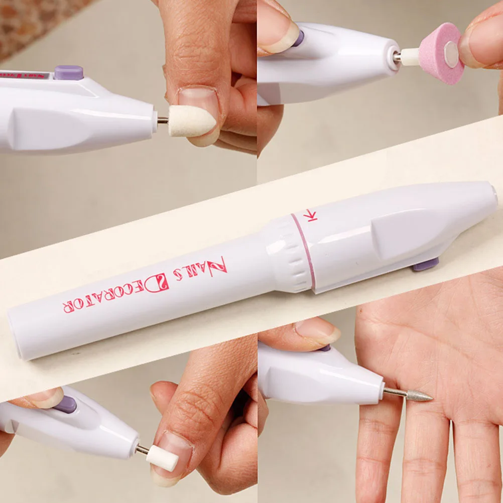 

1set Electric Nail Grinder Portable ABS Manicure Tool Compact Size Nail Polisher Trimmer Supplies Powered