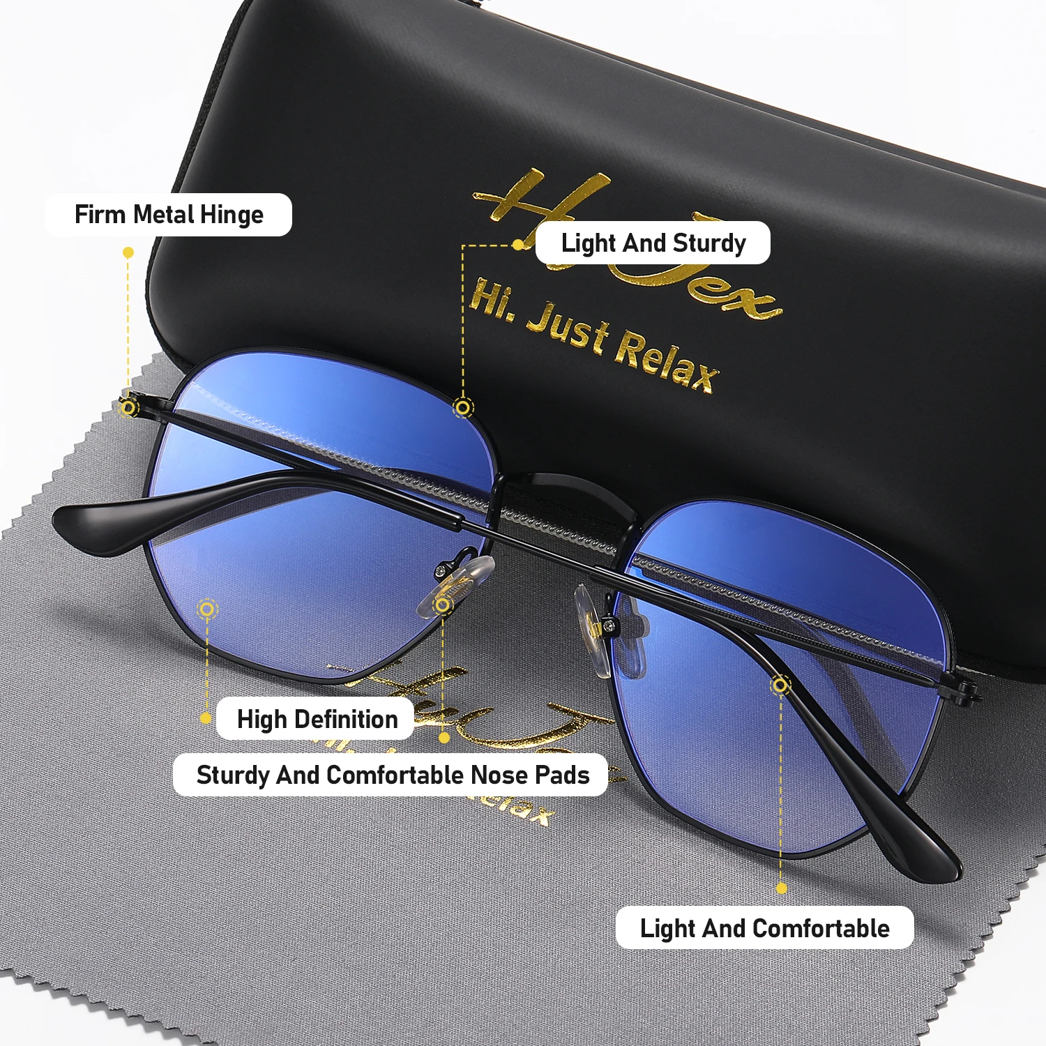 HyJex Personality Irregular Glasses Men's and Women's Same Fashion Metal Glasses Literary Style Flat Mirrors