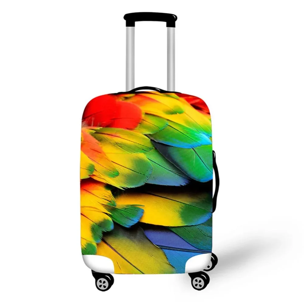 AnimColorful Parrot Design Travel Accessories Suitcase Protective Covers 18-32 Inch Elastic Luggage Dust Cover Case Stretchable