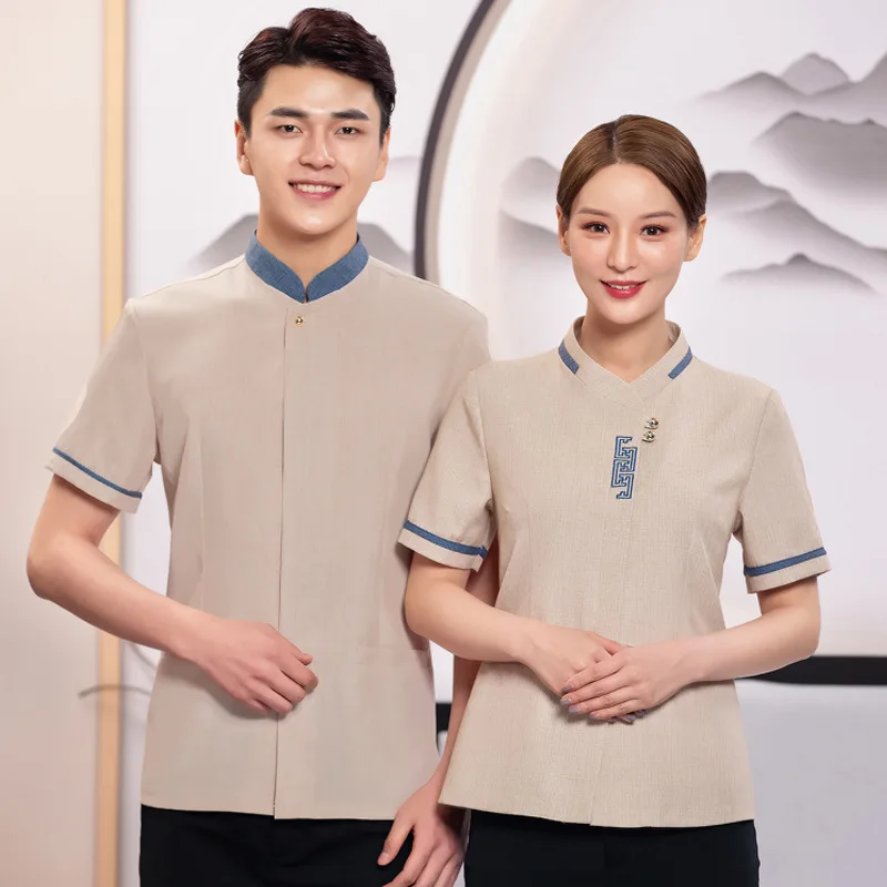 

Room Waiter Summer Clothing Hotel PA Service Uniform Short-Sleeved Workwear Property Cleaning Women's Un