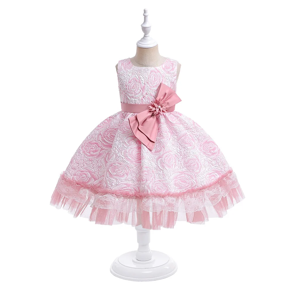 Girls Party Dresses 4 Colors 100cm-150cm Kids Wedding Dress Dance Ball Gown Baby Princess Costumes Birthday