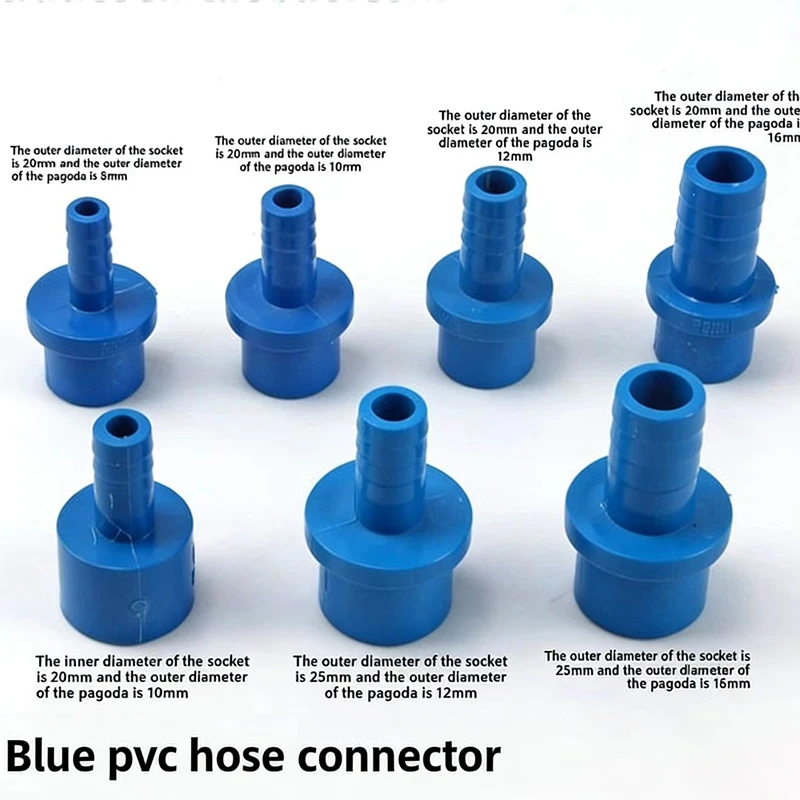 

Plastic Tower Connector, PVC Tower Connector, Blue Tower Spout, Soft and Hard Pipe Connector, Flexible Hose Quick Coupler