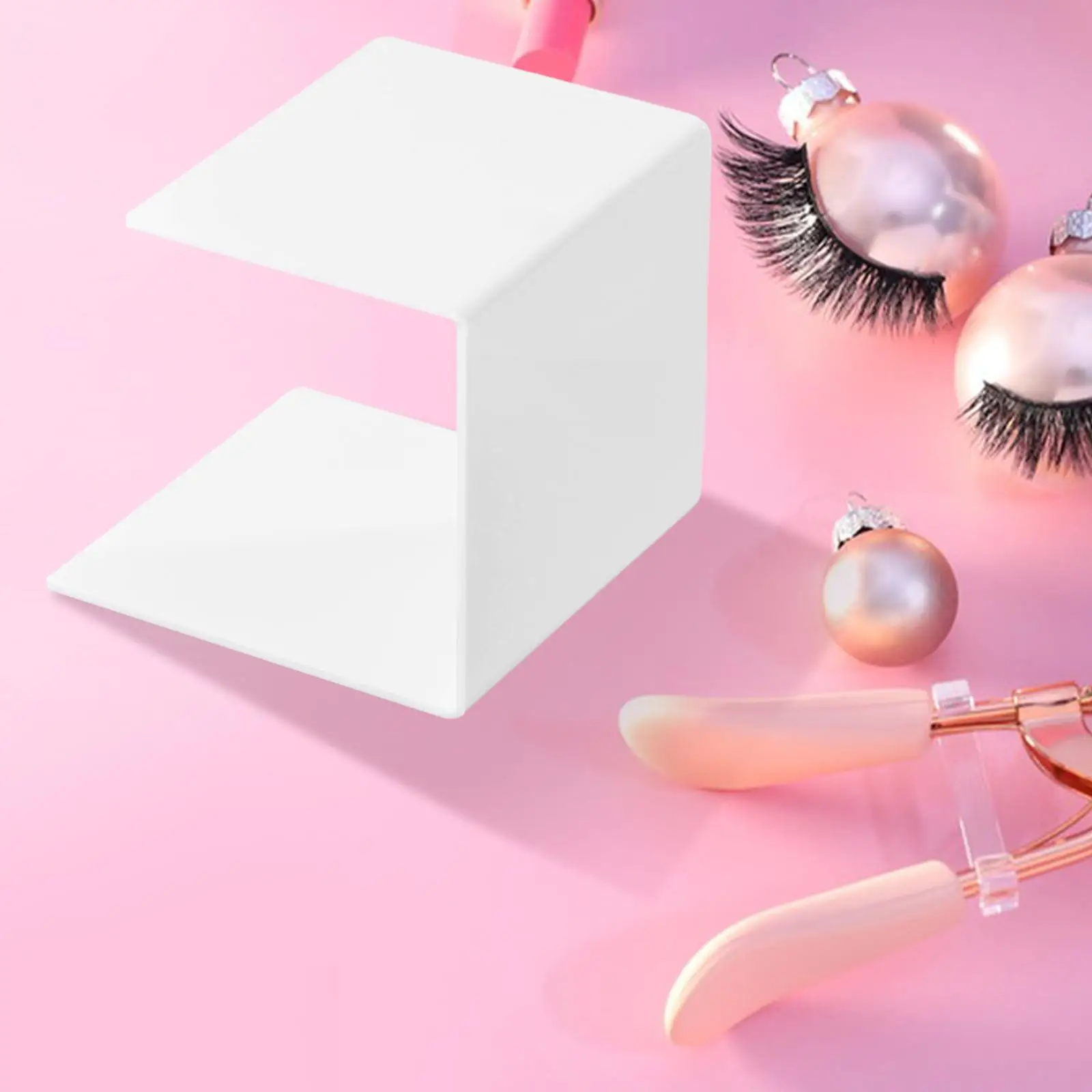 رف منظم أدوات تمديد الرموش، رف مستلزمات المكياج البلاستيكي لاستخدام سرير التجميل وصالونات التجميل #2