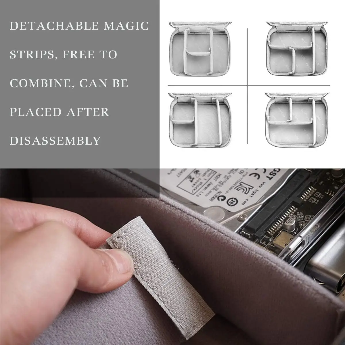 Portable Digital Storage Bag USB Gadget Waterproof Cable Organizer Pouch Digitals Pack Supplies Electronics Devices Accessories view 6