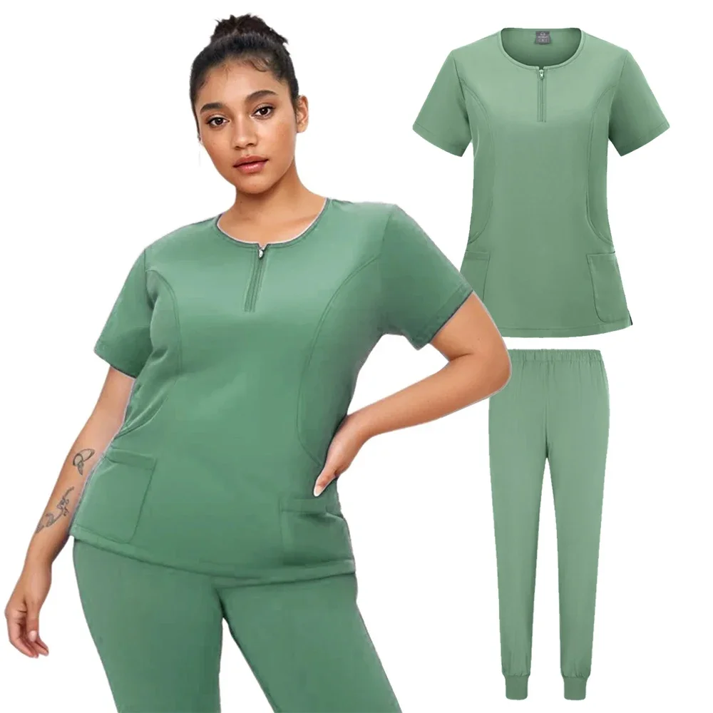 

Oversize Scrubs Set Wholesale Operating Room Uniforms Medical Scrubs Hospital Workwear Dental Beautician Top Pants Surgery Suit