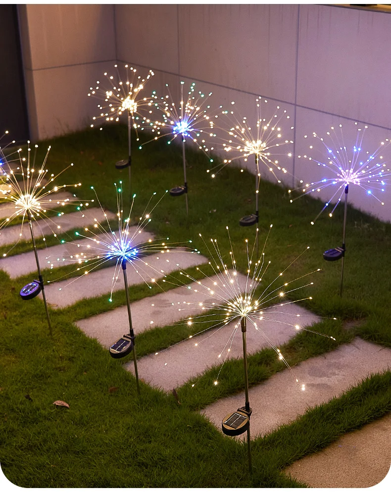 Solar powered fireworks light 2024 new outdoor light