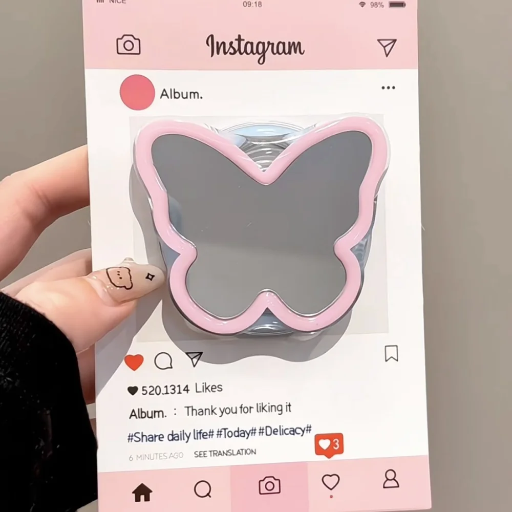 

Корейское милое зеркало для Magsafe, магнитный чехол для телефона Griptok Grip Tok, подставка для iPhone 16, складной чехол для беспроводной зарядки, кольцо-держатель