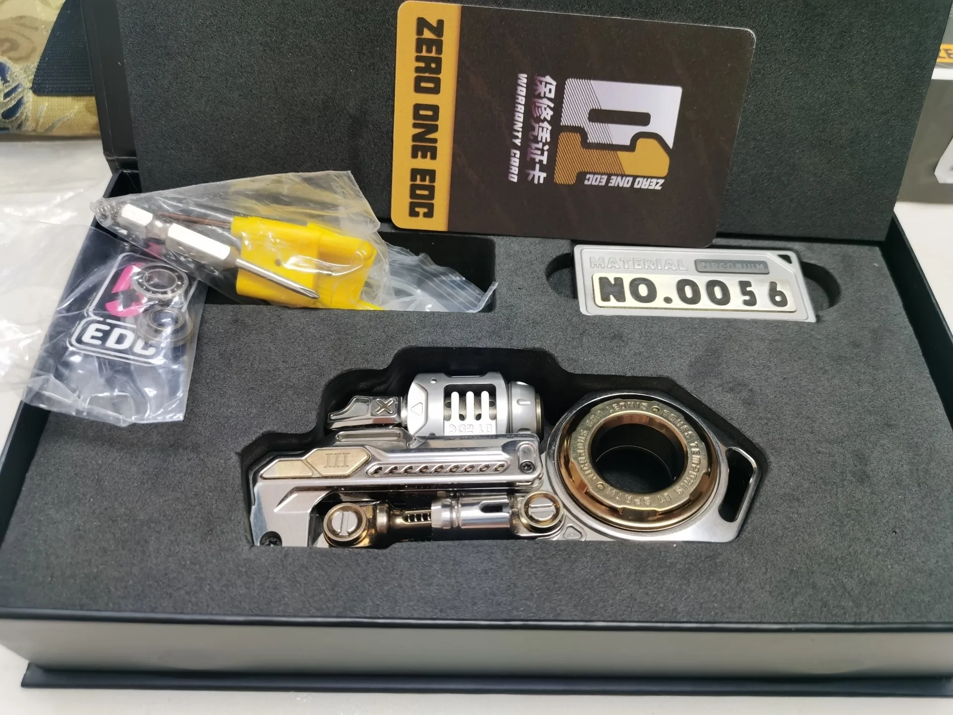 Used EDC 01EDC Time and Space Knight 3.0, Top Version, Titanium Zirconium Gold, Copper Horse Patch, Total Limited Edition 8