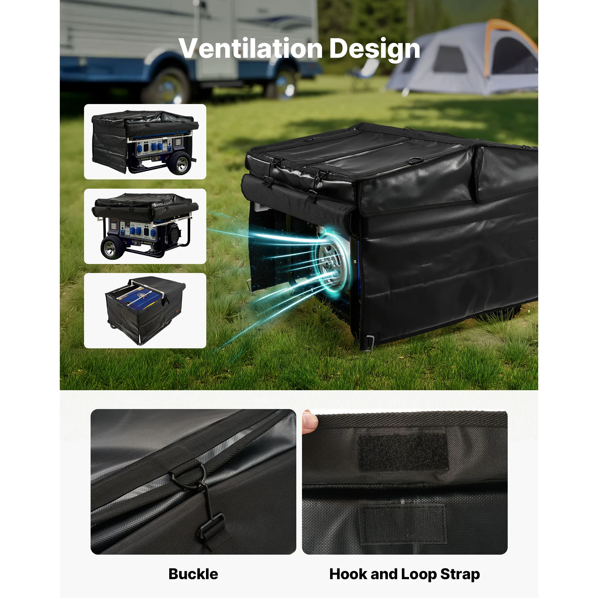 غطاء المولد SucceBuy 34x24x21In غطاء المولد العالمي المقاوم للماء لمعظم المولدات 3500-12000 واط مع قماش أكسفورد 420D