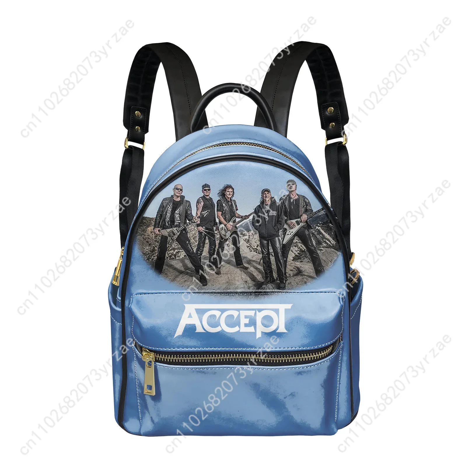 Accept Band Backpack Womens Mens Knapsack Personalized Photo Text Double Shoulder Bag Business Travel Bookbag Customize Daypack