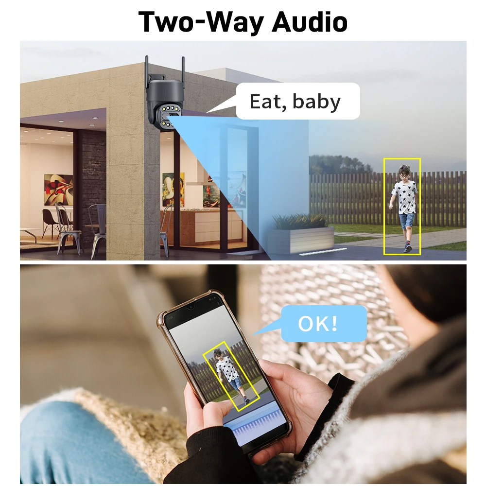 5MP PTZ güvenlik IP kamera insan algılama otomatik izleme 2.4Gzh WIFI gözetim kameraları için açık kablosuz güvenlik koruma