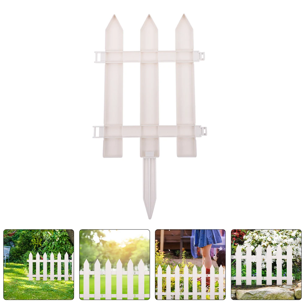 

4 Sets Decorative Garden Fence The Flowerbed Border White Plastic Animal Protection