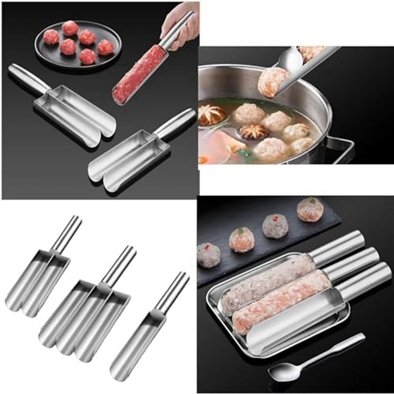 Meatball Scoop Maker Stainless Steel Kitchen Manual Meatball Maker Meatball Shape Ball Maker B 1 PCS