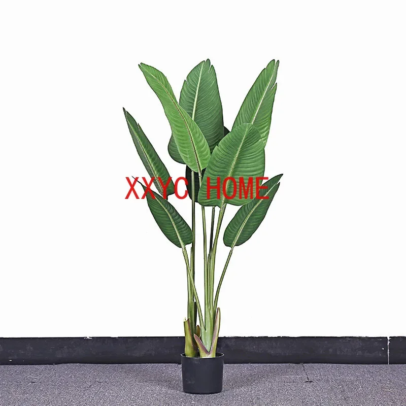 120-200cm Large Artificial Banana Tree Tropical Fake Plants Palm Leafs Monstera Green Plastic Jungle Plant for Home Office Decor