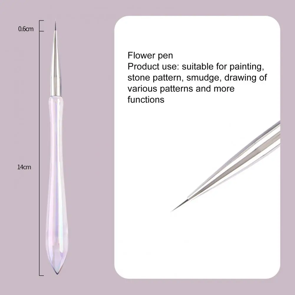 Nail Art Design Non-Shedding Flower Design Acrylic Line Drawing Pen Home Use