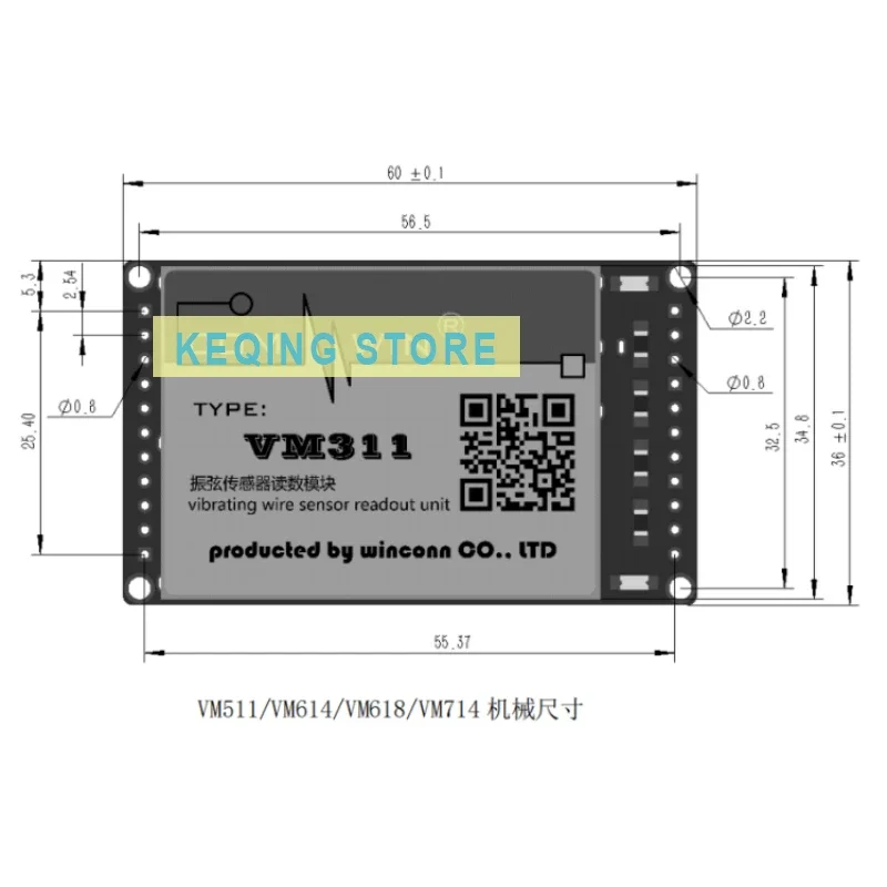 Vibrating Wire Temperature Acquisition Module VM618 Small Volume Embedded Vibrating Wire Sensor Measurement Universal