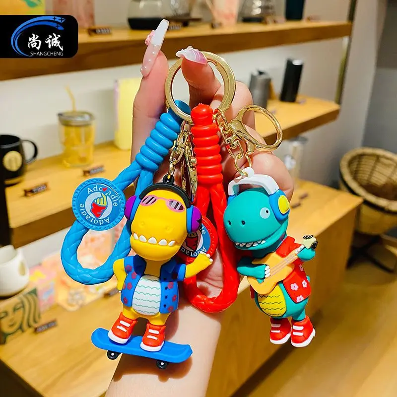 

Cute Cartoon Dinosaur Keychains Accessories High Quality PVC Animal Pendant Fashion Doll Key Chain Jewelry Gift Key Ring