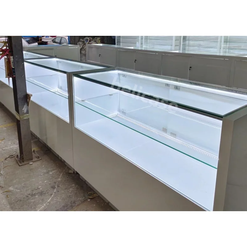 Custom, High End Eyeglasses Counter Display Optical Shop Display Cabinet with Led Lights Luxury Showcases Display for Glasses