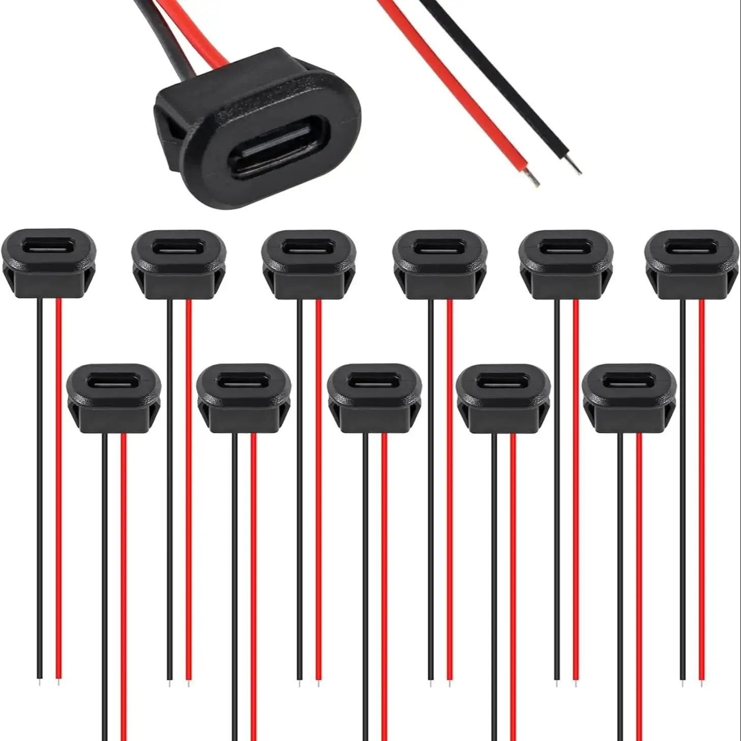 10 SZT. Gniazdo USB-C Żeńskie 2-Pinowe Wodoodporne z Gniazdem Żeńskim Szybkie Ładowanie Port Ładowania Wtyk Ładowarki USB-C — zdjęcie 2