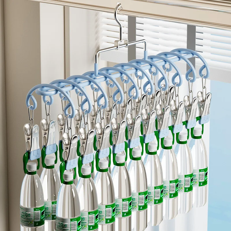 1/2 Stück 20-Clip ​ ​ Wäscheständer ​ ​ Winddicht zum Aufhängen ​ ​ Sockenhalter für Kleiderschrank und Hosen ​ ​ Multifunktionaler Organizer für Unterwäsche – Detail 9