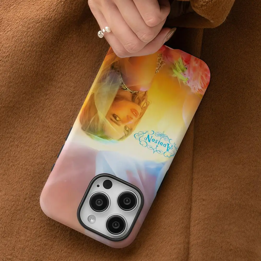 حافظة هاتف A-Addison Rae Addison لهاتف iPhone 17 16 15 14 13 12 Pro Max Plus لامعة عالية الدقة بطبقة مزدوجة غلاف صلب سائل #4